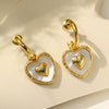 Wholesale Earrings Copper Heart Shape Retro Light Luxury Electroplating For Women