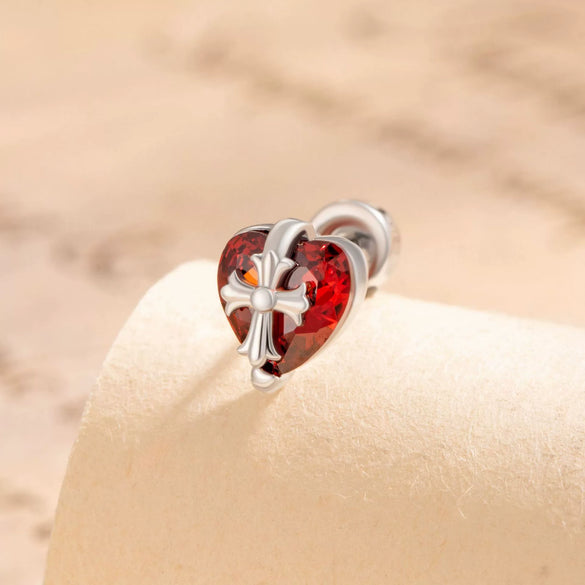 Wholesale Earrings Copper Heart Titanium Steel Styling With Diamond Design For Couple