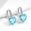 Wholesale Earrings Copper Heartshaped Geometric Inlaid Zircon Electroplated Jewelry For Girls