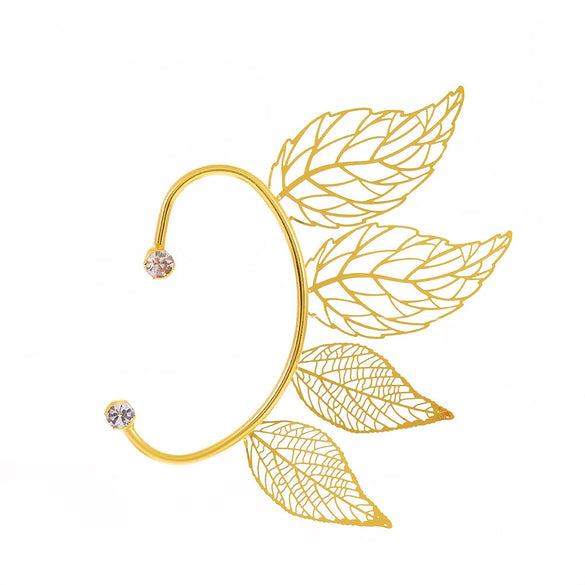 Wholesale Earrings Copper Hollow Leaves Style Electroplating For Women