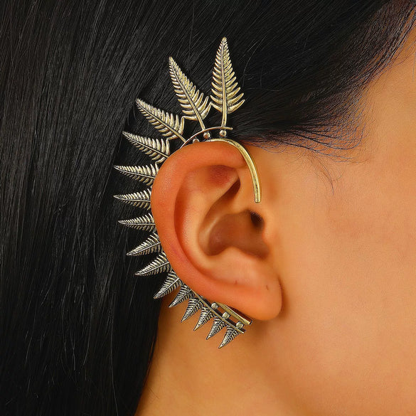 Wholesale Earrings Copper Hollow Leaves Style Electroplating For Women