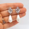 Wholesale Earrings Copper Imitation Pearl Dropshaped Flower Geometric Simple Style Women's