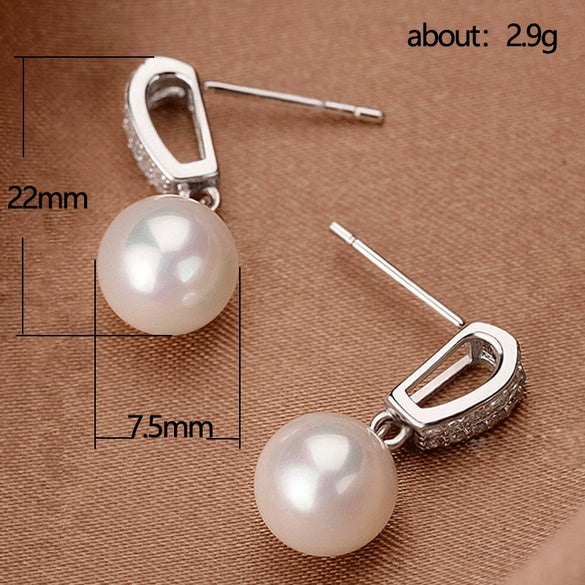 Wholesale Earrings Copper Imitation Pearl Geometric Inlaid Zircon Baroque Style