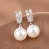 Wholesale Earrings Copper Imitation Pearl Geometric Inlaid Zircon Baroque Style