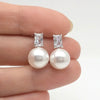 Wholesale Earrings Copper Imitation Pearl Geometric Minimalist Style