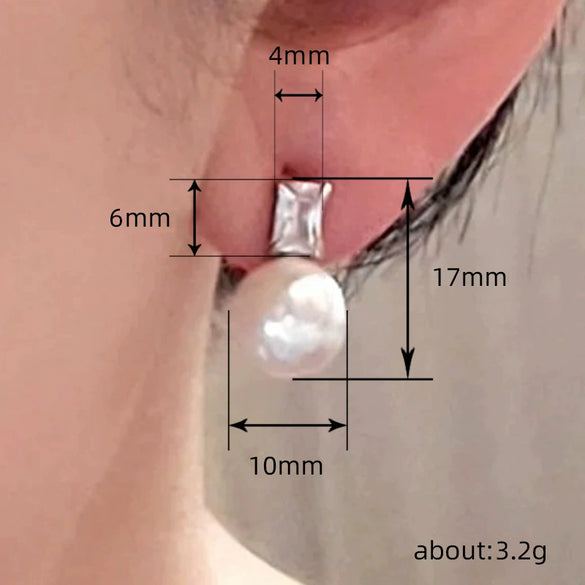 Wholesale Earrings Copper Imitation Pearl Geometric Minimalist Style