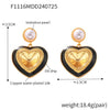 Wholesale Earrings Copper Imitation Pearl Glass Stone Niche Heart Geometric Electroplated