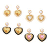 Wholesale Earrings Copper Imitation Pearl Glass Stone Niche Heart Geometric Electroplated