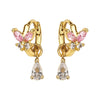 Wholesale Earrings Copper Inlaid Zircon Butterfly Tassel Light Luxury Sweet Design