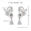 Wholesale Earrings Copper Inlaid Zircon Butterfly Tassel Light Luxury Sweet Design