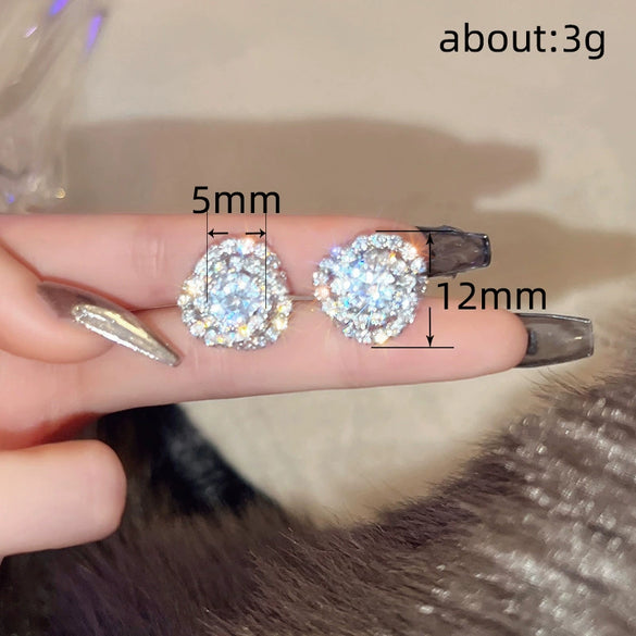 Wholesale Earrings Copper Inlaid Zircon Flower Design For Women