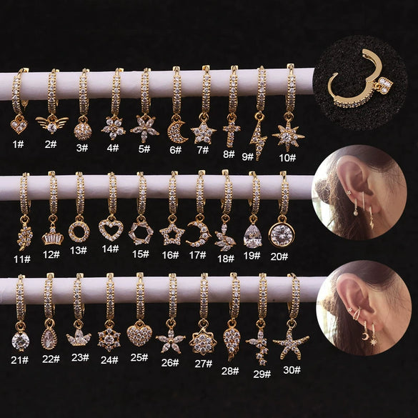 Wholesale Earrings Copper Inlaid Zircon Flowers Fashion