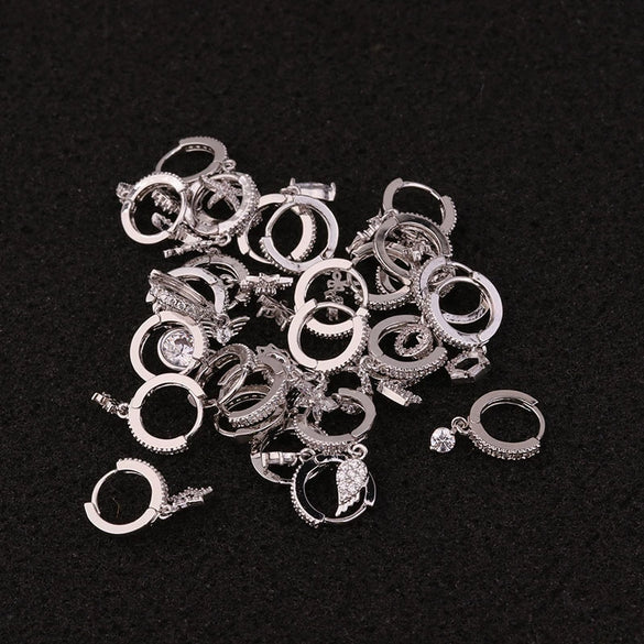 Wholesale Earrings Copper Inlaid Zircon Flowers Fashion