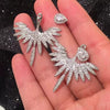 Wholesale Earrings Copper Inlaid Zircon Geometric Angel Wing Style For Women
