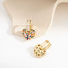 Wholesale Earrings Copper Inlaid Zircon Geometric Peach Heart Retro Fashion