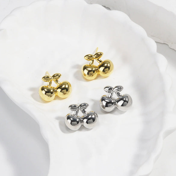 Wholesale Earrings Copper 18K Gold Plated Fruit Design For Girls