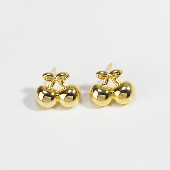Wholesale Earrings Copper 18K Gold Plated Fruit Design For Girls
