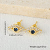 Wholesale Earrings Copper 18K Gold Plated Microinlaid Zircon Geometric Devil's Eye Style