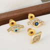 Wholesale Earrings Copper 18K Gold Plated Microinlaid Zircon Geometric Devil's Eye Style