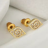 Wholesale Earrings Copper 18K Gold Plated Microinlaid Zircon Geometric Devil's Eye Style
