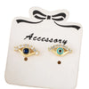 Wholesale Earrings Copper 18K Gold Plated Microinlaid Zircon Geometric Devil's Eye Style