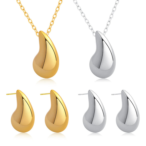 Wholesale Earrings Copper 18K Gold Water Drop Hollow Geometric Electroplated For Women