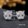 Wholesale Earrings Copper Leopard Head Diamond Zircon Animals Zodiac Style