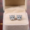 Wholesale Earrings Copper Leopard Head Diamond Zircon Animals Zodiac Style