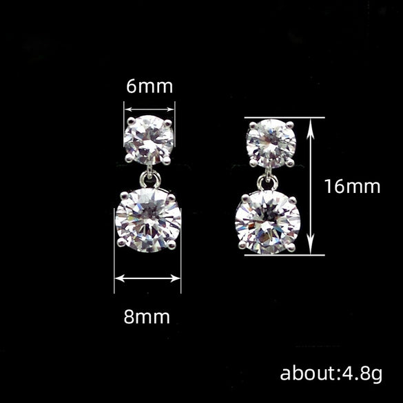 Wholesale Earrings Copper Light Luxury Geometric Round Fourclaw Style For Women