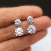 Wholesale Earrings Copper Light Luxury Geometric Round Fourclaw Style For Women