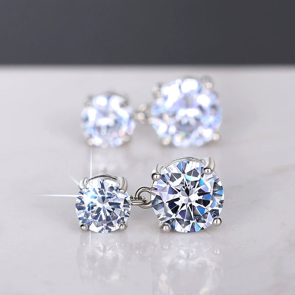 Wholesale Earrings Copper Light Luxury Geometric Round Fourclaw Style For Women