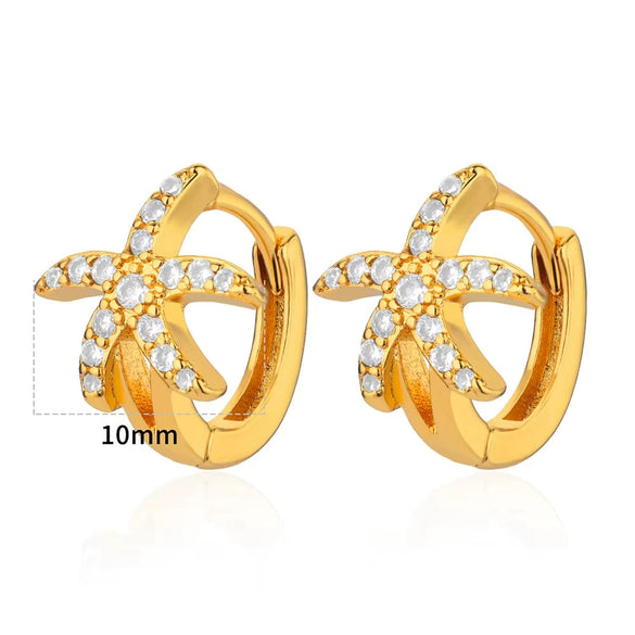 Wholesale Earrings Copper Light Luxury Style With Diamond Setting Geometric Butterfly Star Heart Shape Bow Design