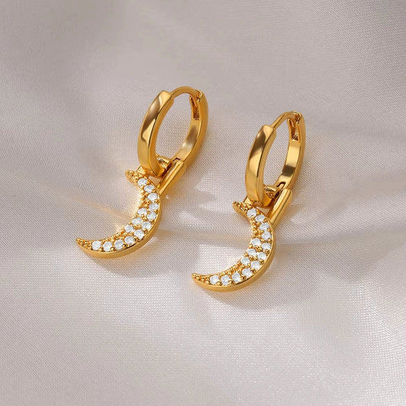 Wholesale Earrings Copper Light Luxury Style With Diamond Setting Geometric Butterfly Star Heart Shape Bow Design