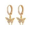 Wholesale Earrings Copper Light Luxury Style With Diamond Setting Geometric Butterfly Star Heart Shape Bow Design