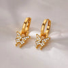 Wholesale Earrings Copper Light Luxury Style With Diamond Setting Geometric Butterfly Star Heart Shape Bow Design