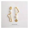Wholesale Earrings Copper Material Geometric Style Real Gold Plated For Women