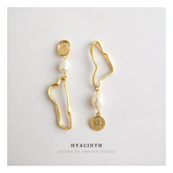 Wholesale Earrings Copper Material Geometric Style Real Gold Plated For Women