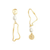 Wholesale Earrings Copper Material Geometric Style Real Gold Plated For Women