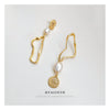 Wholesale Earrings Copper Material Geometric Style Real Gold Plated For Women