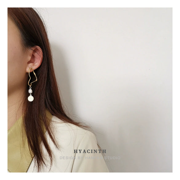 Wholesale Earrings Copper Material Geometric Style Real Gold Plated For Women