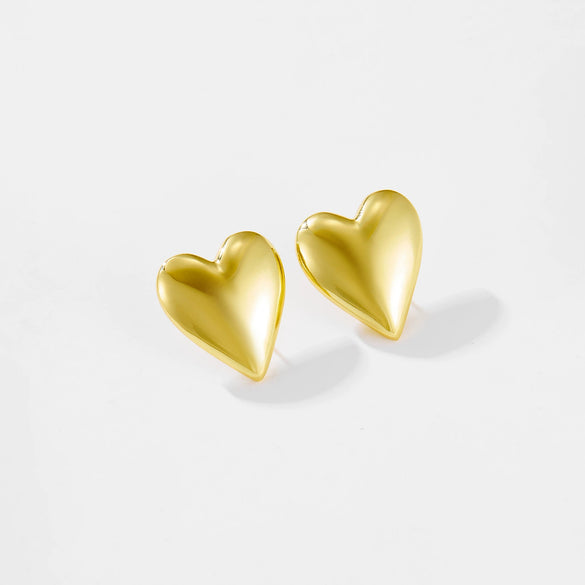 Wholesale Earrings Copper Micropaved Platinum 18K Gold Plated Geometric Love Heart Design For Women