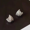 Wholesale Earrings Copper Multi Layer Line Design Geometric Style Inlaid Zirconia