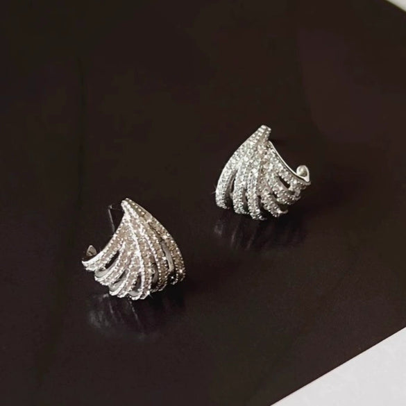 Wholesale Earrings Copper Multi Layer Line Design Geometric Style Inlaid Zirconia