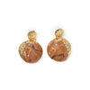 Wholesale Earrings Copper Natural Stone Gold Inlaid Zircon Geometric Fashion Design