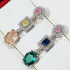 Wholesale Earrings Copper Oval Zircon Geometric Style For Women