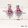 Wholesale Earrings Copper Pink Diamond Water Drops Pearshaped Ice Flower Zircon