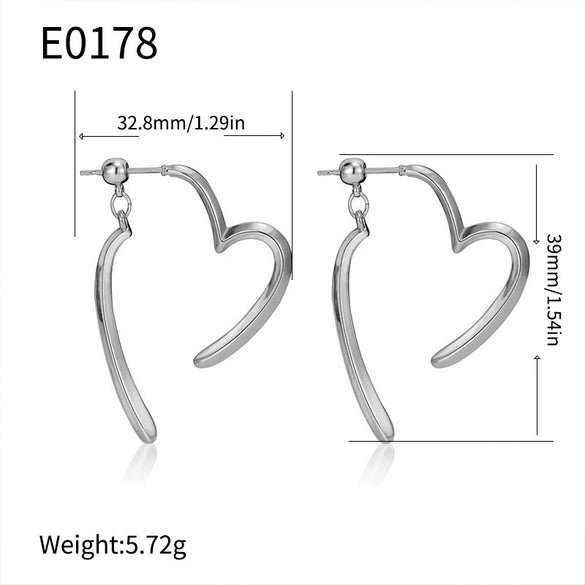 Wholesale Earrings Copper Plated 14K Gold Heart Shape Cross Style For Women