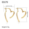 Wholesale Earrings Copper Plated 14K Gold Heart Shape Cross Style For Women