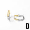Wholesale Earrings Copper Plated 18K Gold Inlaid Zircon Geometric Stars Double Color Women's