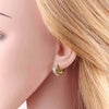 Wholesale Earrings Copper Plated 18K Gold Inlaid Zircon Geometric Stars Double Color Women's